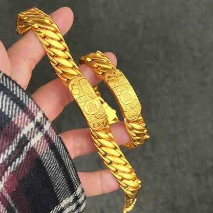 Luxury 24K 9999 Pure Gold real gold Jiyan Brand Men's and Women's Bracelet