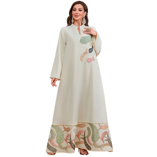 The Eid Embroidered Kaftan – Moroccan Jalabiya Evening Gown