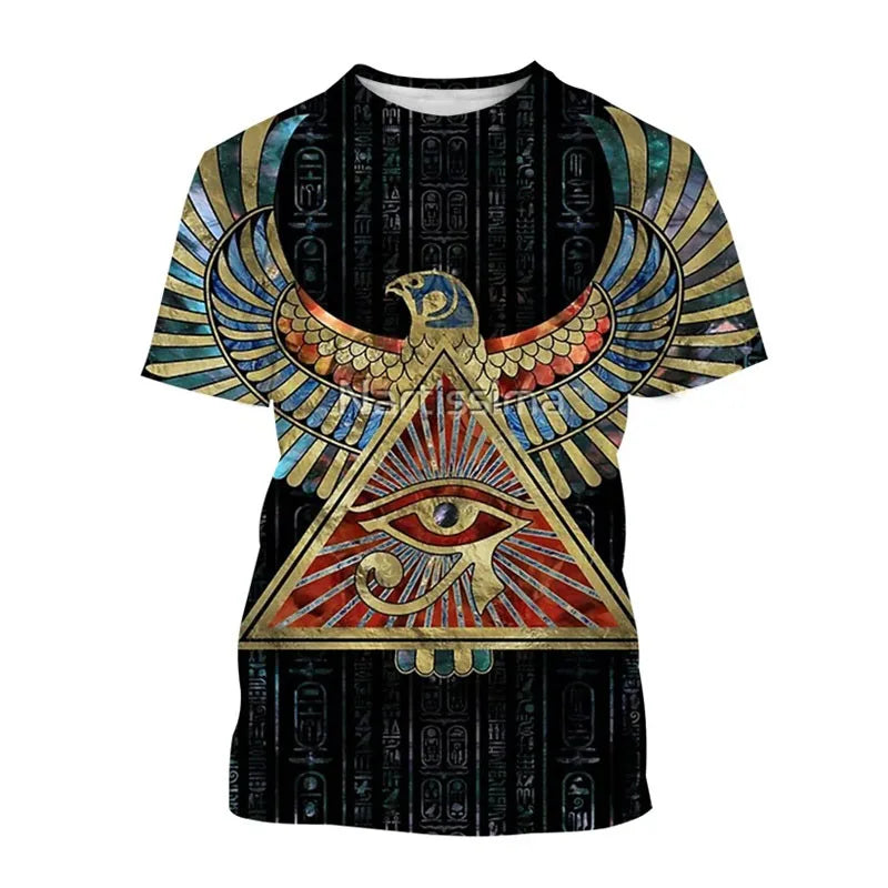 Anubis 3D T-Shirt – Ancient Egyptian Pharaoh Eye Print, Unisex Harajuku Streetwear