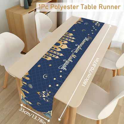 EID Mubarak Decoration Table Runner Ramadan Decor 2024 For Home Tablecloth Ramadan Kareem Islamic Muslim Party Eid Al-Fitr Gifts