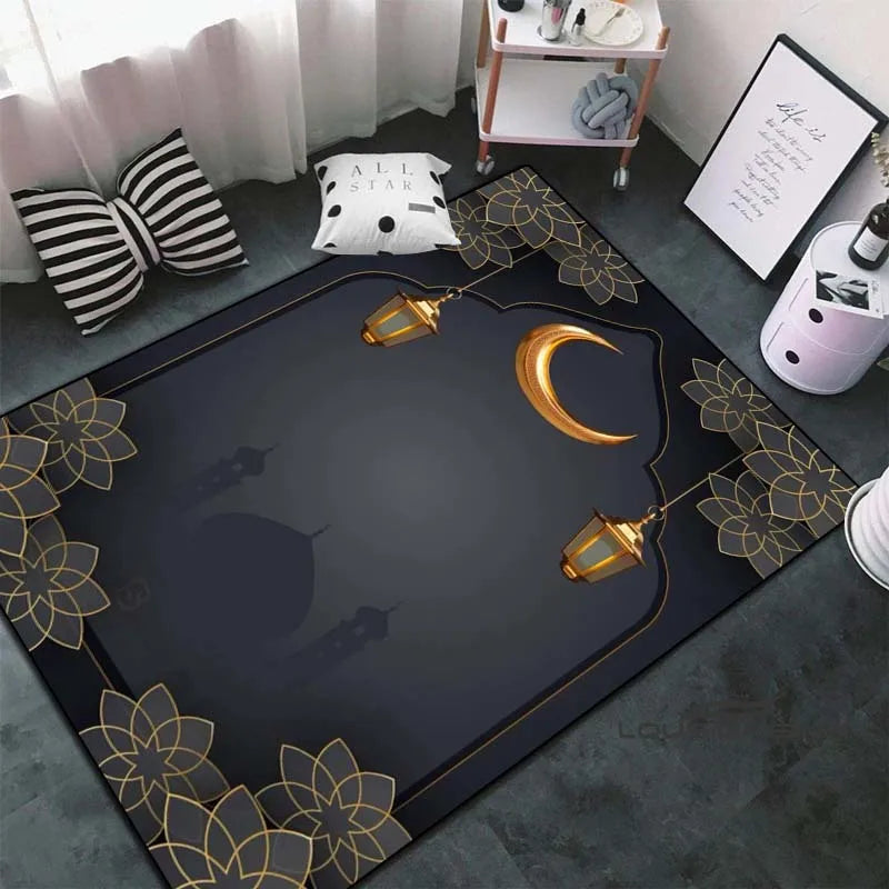 Soft Islamic Prayer Rug for Muslim Women, Elegant Carpet, Home Decoration Portable Prayer