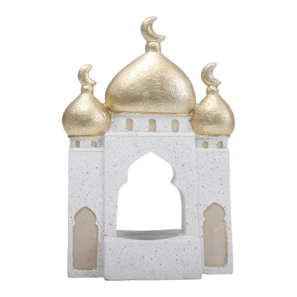 Ramadan Ornaments Resin Material Mosque Islamic Castle Statue Family Tabletop Atmosphere Decoration Architectural Table Decor