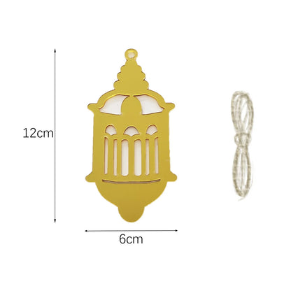 Ramadan Hanging Decoration Acrylic Eid Mubarak Moon Star Lantern Pendant Ramadan Decoration 2025 Eid Party Ornament Home