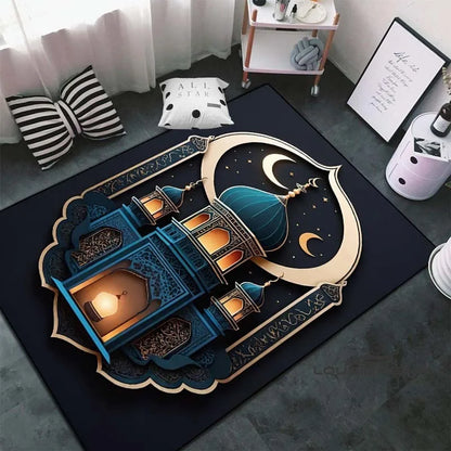Soft Islamic Prayer Rug for Muslim Women, Elegant Carpet, Home Decoration Portable Prayer