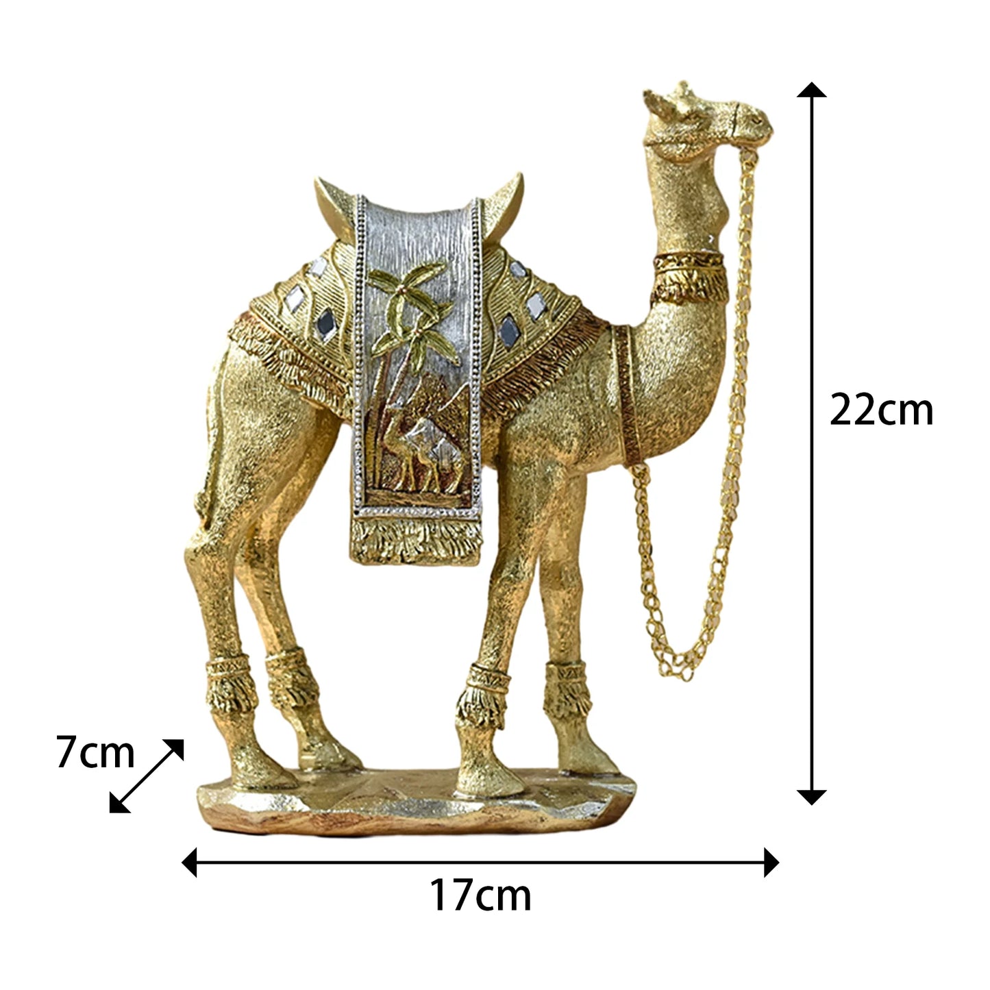 Modern Camel Resin Sculpture – Arabian Desert Figurine for Shelf & Desk Decor