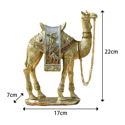 Modern Camel Resin Sculpture – Arabian Desert Figurine for Shelf & Desk Decor