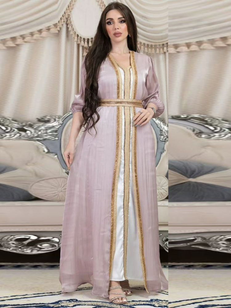 Autumn in Arabia – 2-Piece Button Kaftan Set for the Muslim Woman in America