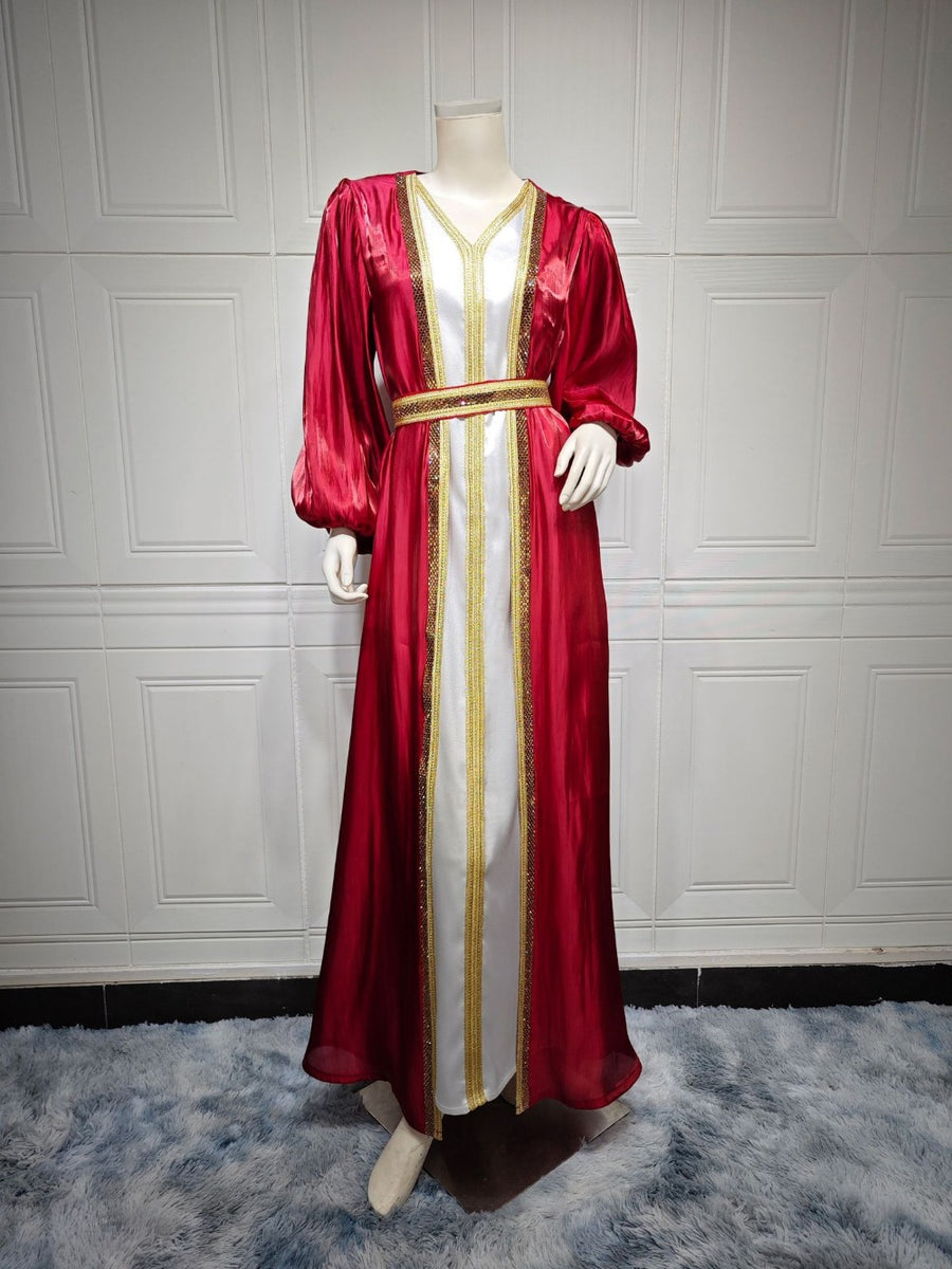 Autumn in Arabia – 2-Piece Button Kaftan Set for the Muslim Woman in America