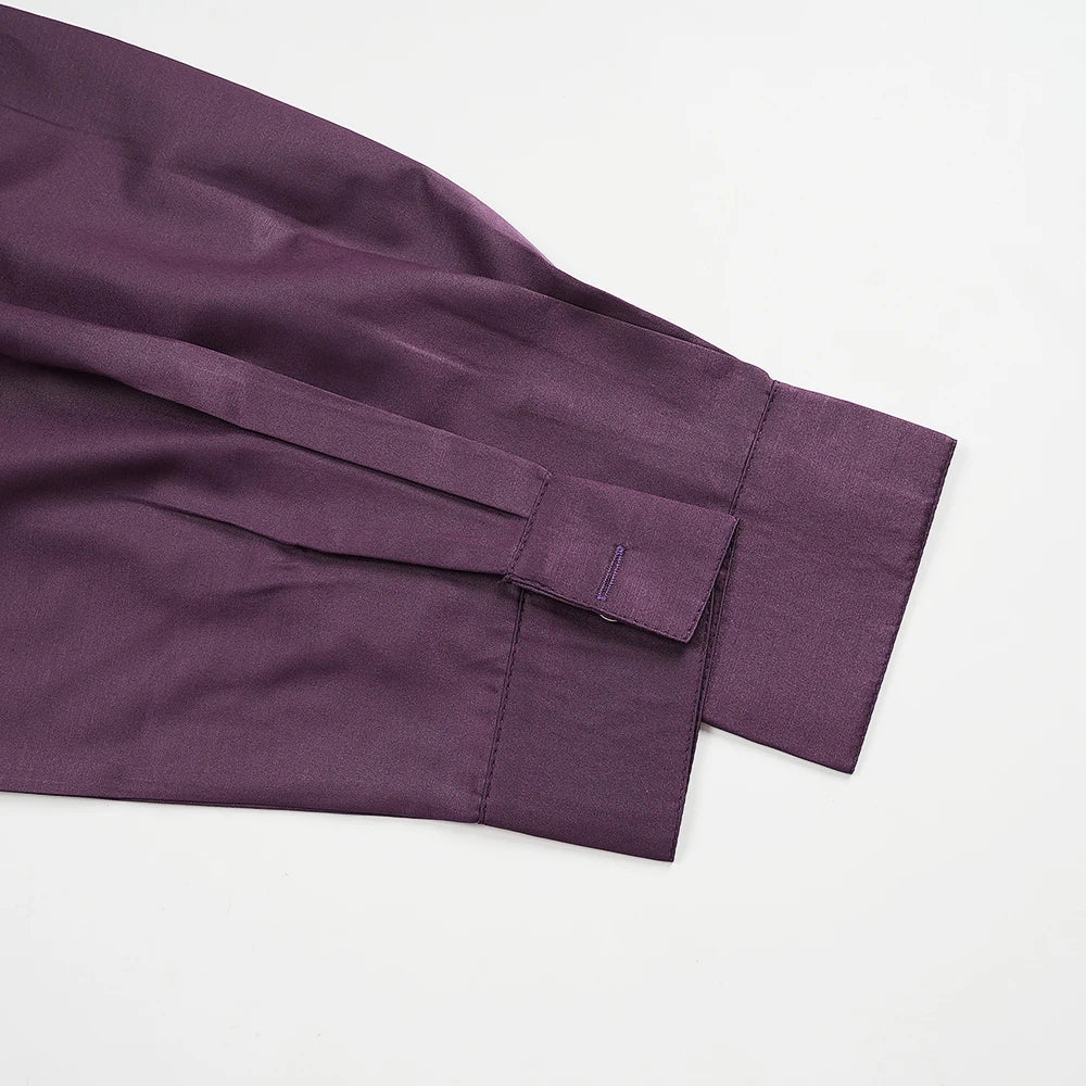 H&D Men Casual Loose Kaftan Muslim Thobe Jubba Dishdasha Thawb Dress 3PCS Agbada Set Arab Purple Color Embroidered Robe New 2026