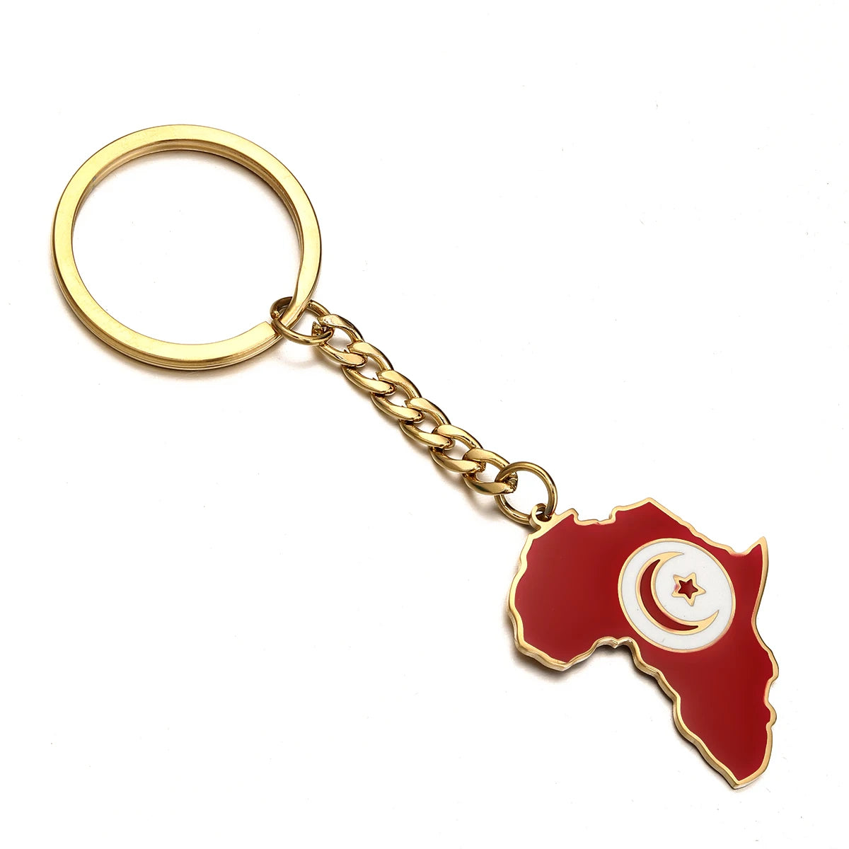 Africa Map Keychain – Stainless Steel Hip-Hop Jewelry, Morocco to South Africa