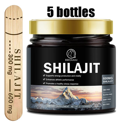 BBEEAAUU 60g 100% Himalaya Pure Shilajit Resin Original Mineral Health Supplement Non-GMO Brain Memory Cognitive Energy Health