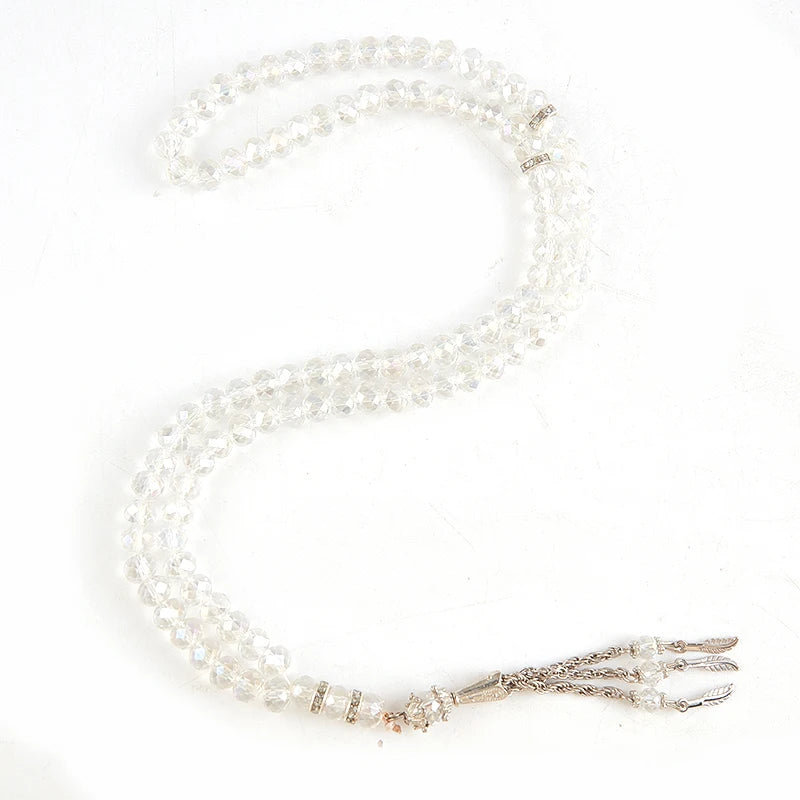 8mm 99 Beads Crystal Prayer Beads Muslim Prayer Beads Tasbih Misbaha  Muslim Crystal Holding Bracelet Islamic Muslim Мусульманин