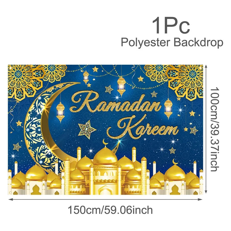 2026 Eid & Ramadan Backdrop Ramadan Kareem Eid Mubarak Party Photography Background Islamic Muslim Party Supplies Eid Al-fitr