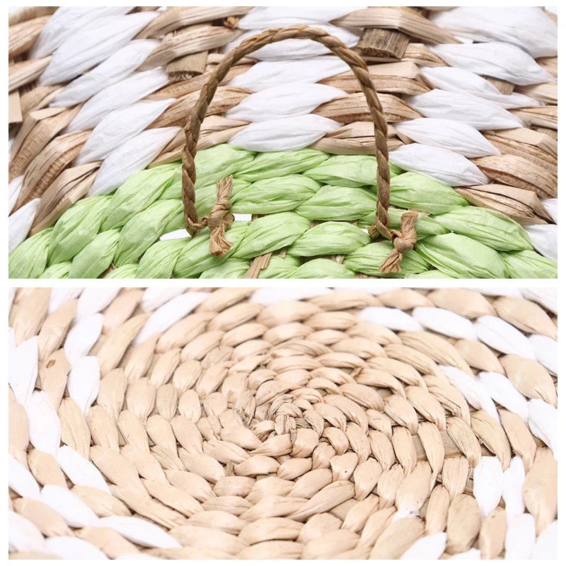 The Woven Plate – Straw Round Wall Tray & Fruit Basket