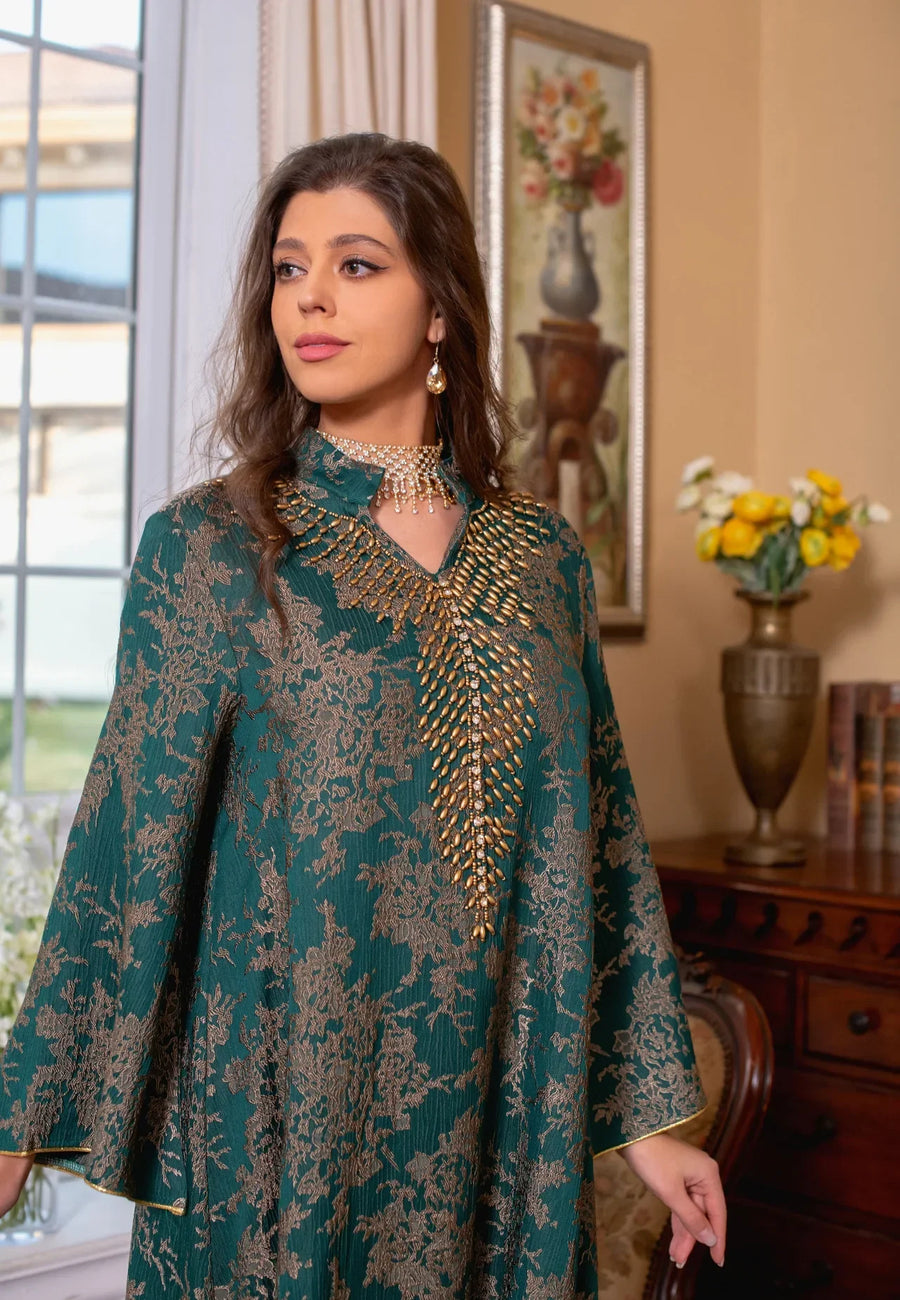 Eid Radiance – Beaded Collar Abaya for the Arab Woman in America