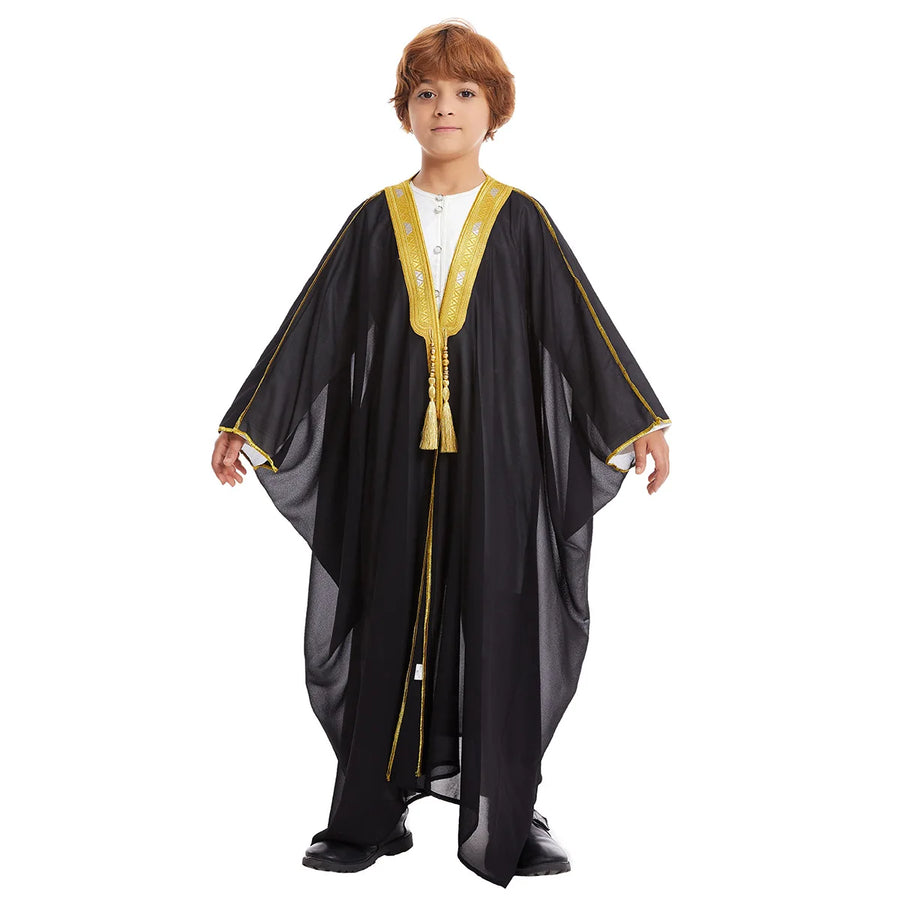 Boys' Eid Dishdasha & Open Abaya – Children's Modest Islamic Robe for Ramadan & Prayer