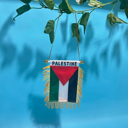 SKY FLAG Palestine Car Window flag 8*12cm Polyester double side printed Palestine Hanging pennant Flags Palestine Mini flag