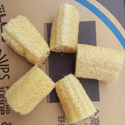 Natural Bath Loofah Exfoliating Body Sponge with Rope Loofah Scrubber for Skin Care Spa Shower Body Bath Brush Kitchen Cleaning