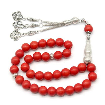 10mm Natural Stone Agates Bead Metal Tassel Pendant 33 Prayer Beads Islamic Muslim Tasbih Men Women Meditation jewelry