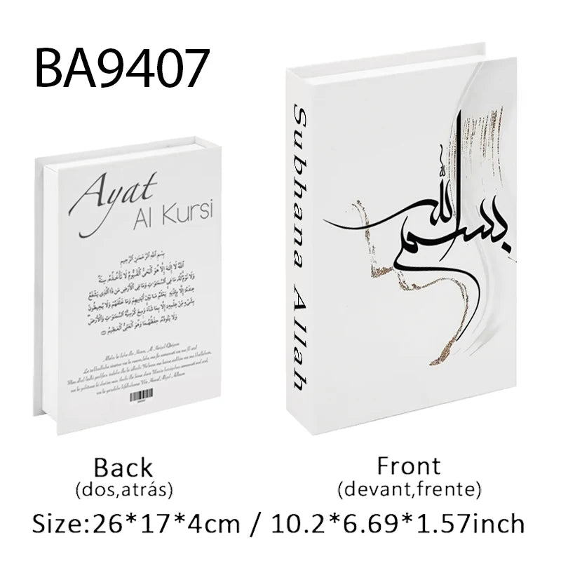 Islamic Ramadan Luxury Fake Book Storage Box Decorative Books Kaaba Mosque Muslims Arch Moroccan Coffee Table Shelf Home Decor