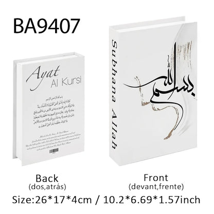 Islamic Ramadan Luxury Fake Book Storage Box Decorative Books Kaaba Mosque Muslims Arch Moroccan Coffee Table Shelf Home Decor