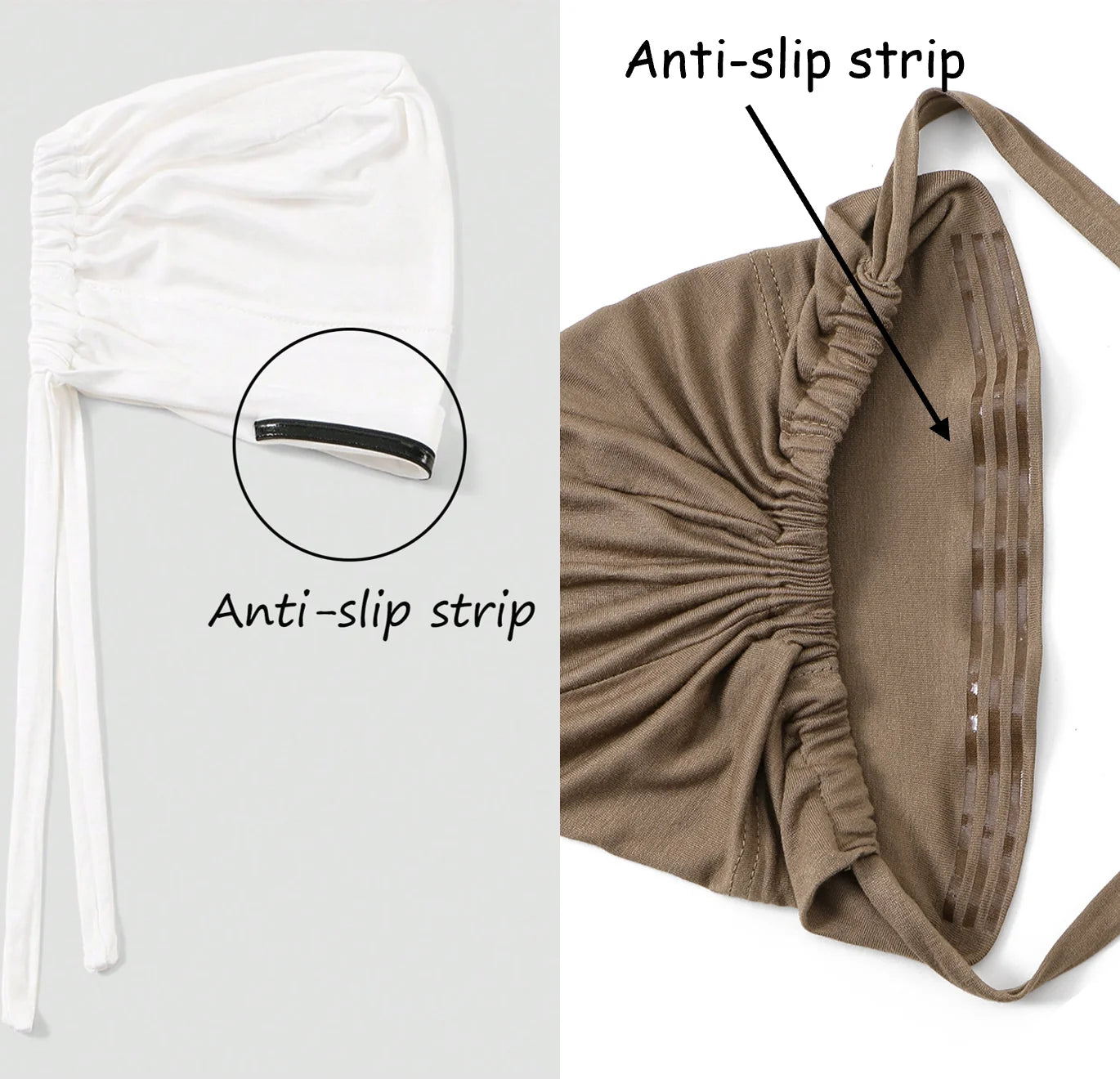 New Muslim Women Non-Slip Hijab Caps Undercap Solid Color Elastic Band Beanie Hat Adjustable Bonnet Hat Inner Cap Bandana Turban