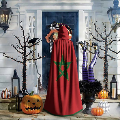 Adult Vampire Cape Hooded Robe Halloween Morocco Cloak Full Length Cosplay