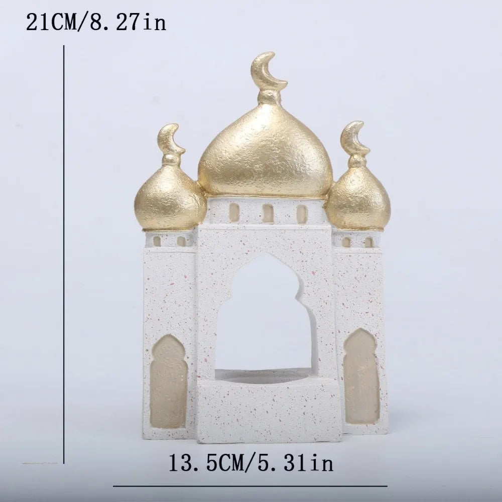 Middle Eastern Style Resin Statue Decor Kaaba Dome Castle House Mosque Islamic Desktop Ornament Islamic Theme Ramadan Muslim