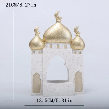 Middle Eastern Style Resin Statue Decor Kaaba Dome Castle House Mosque Islamic Desktop Ornament Islamic Theme Ramadan Muslim