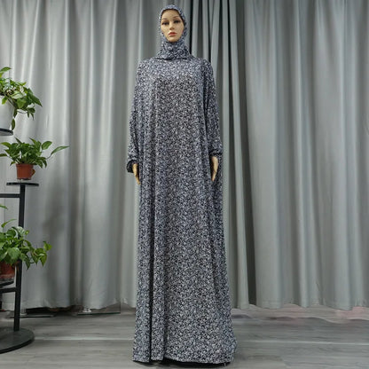 Middle East Prayer Burqa Dress Women Muslim Islamic Full Cover Overhead  Abaya Worship Robe Hooded Gown Vestdios Random