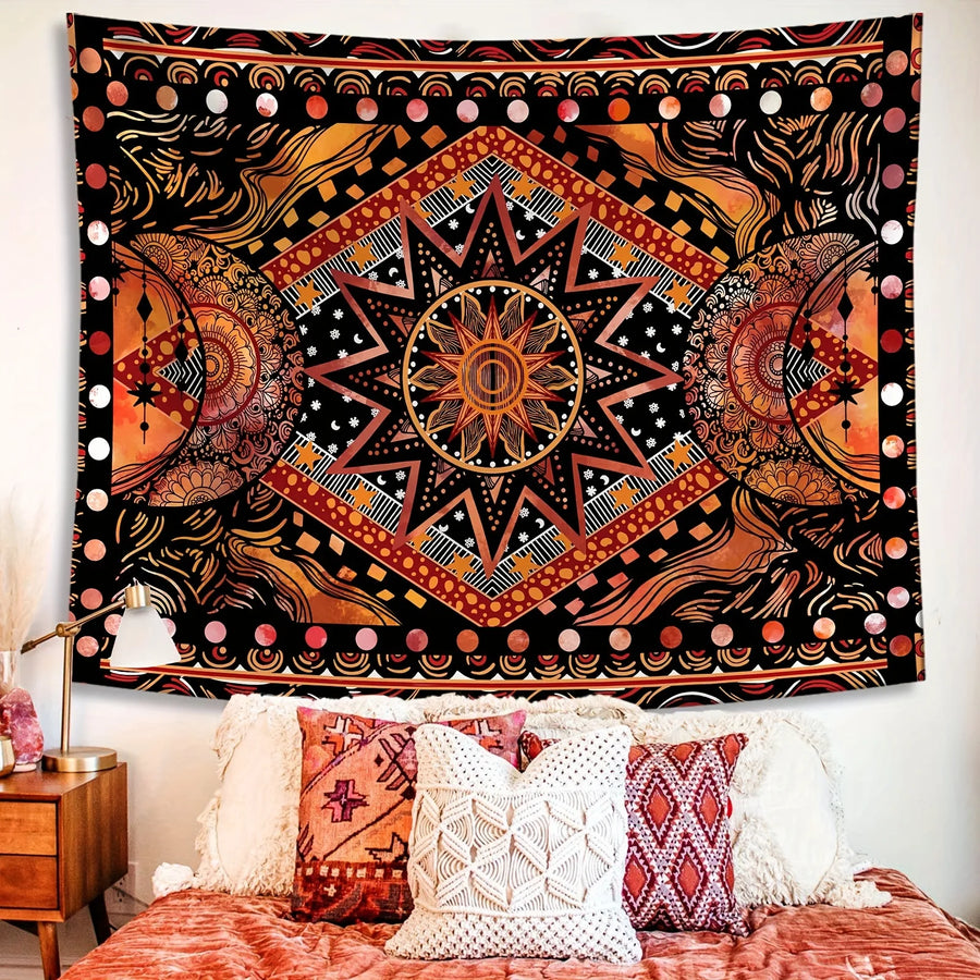 The Boho Sun – Retro Ethnic Totem Tapestry Wall Decor