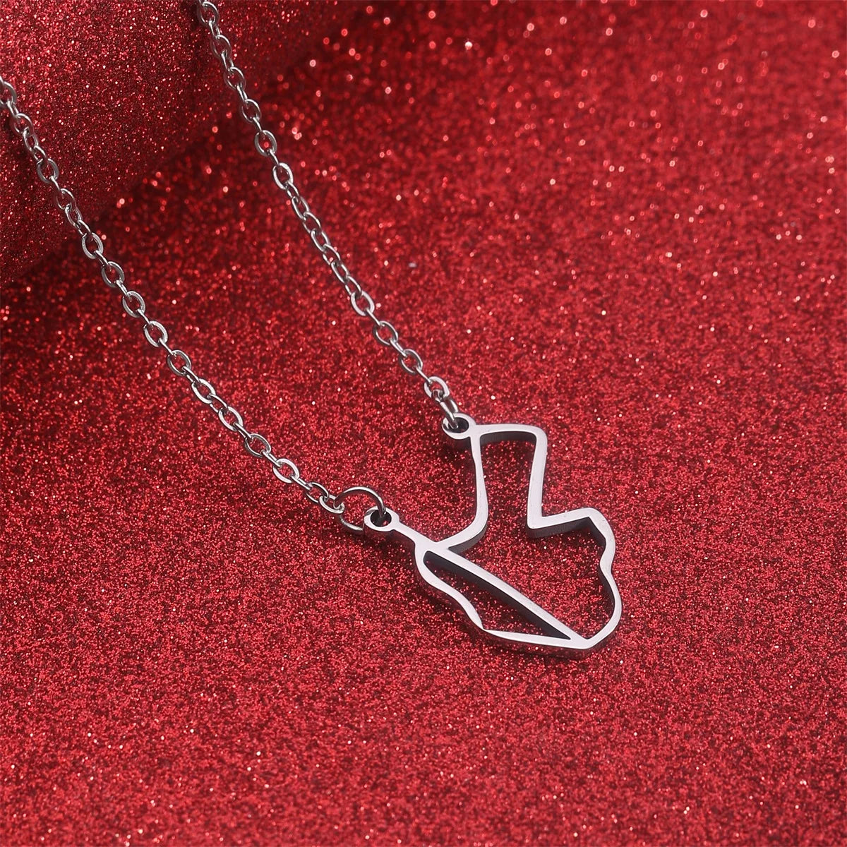 Jordan Map Outline Pendant – Gold-Tone Country Necklace for Men & Women