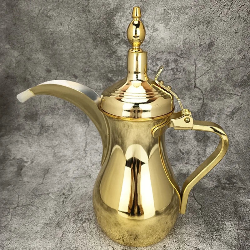 Golden Arabic Coffee Kettle – 304 Stainless Steel, Long Spout, 500/700ml