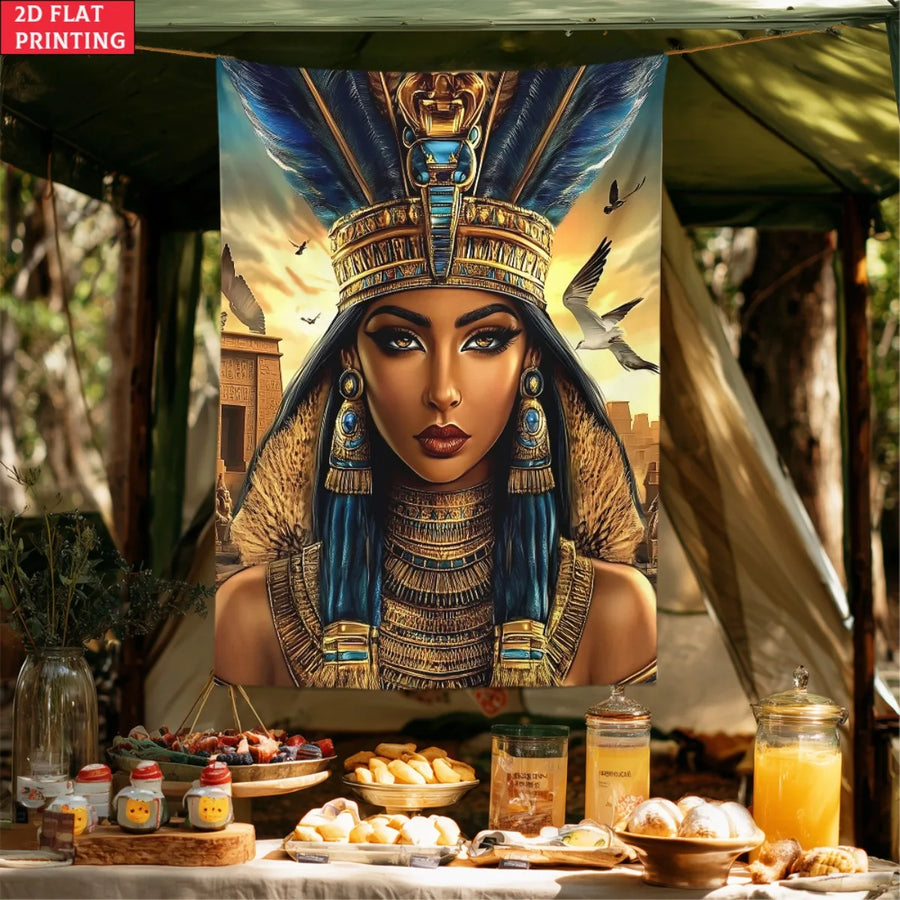 Cleopatra Tapestry – Unframed Egyptian Queen Wall Hanging for Boho & Heritage Decor