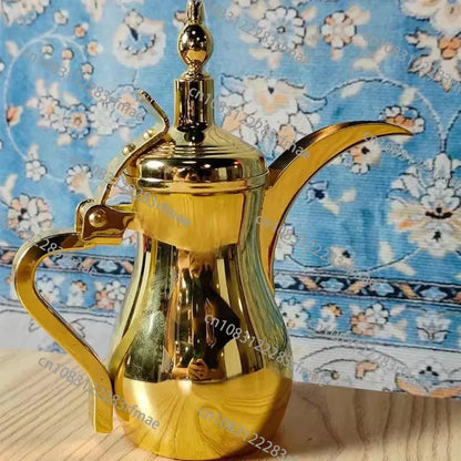 Long-mouthed Tea Kettle, Portable Coffee Maker 500/700/1000ML  Arabic Coffee Kettle, Golden Silver Coffee Pots, Narrow Teapot