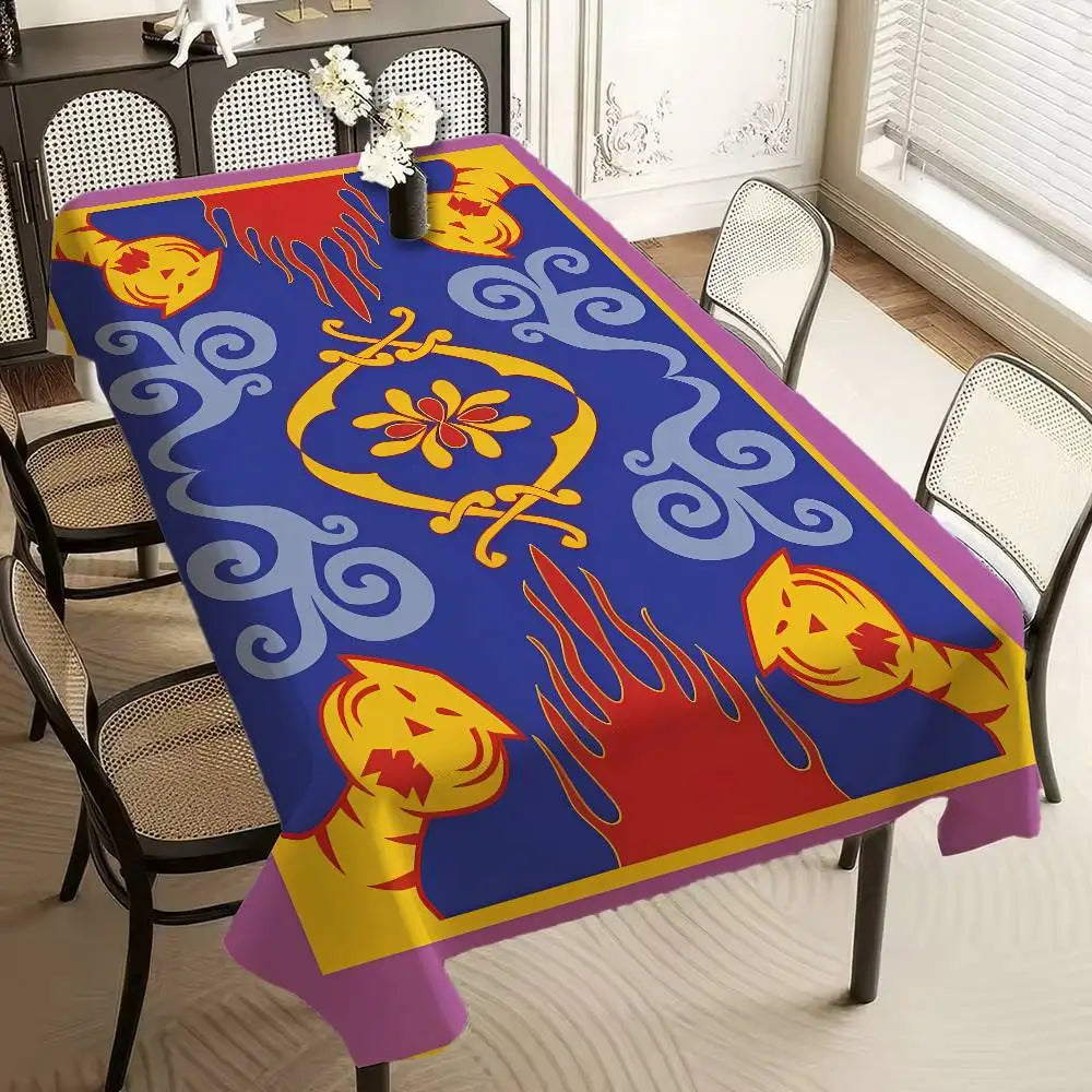 Flying Carpet Aladdin Rectangle Tablecloth - Waterproof, Easy Clean For Home Dinners, Parties & Outdoor Picnics