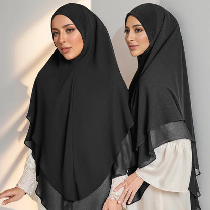 The Double-Layer Chiffon Instant Hijab – Effortless Elegance in Seconds