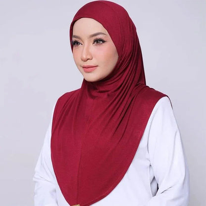 New Instant Ready to Wear Hijab Muslim Women Stretchy Sports Jersey Hijab Scarves Malaysia Headwraps Caps