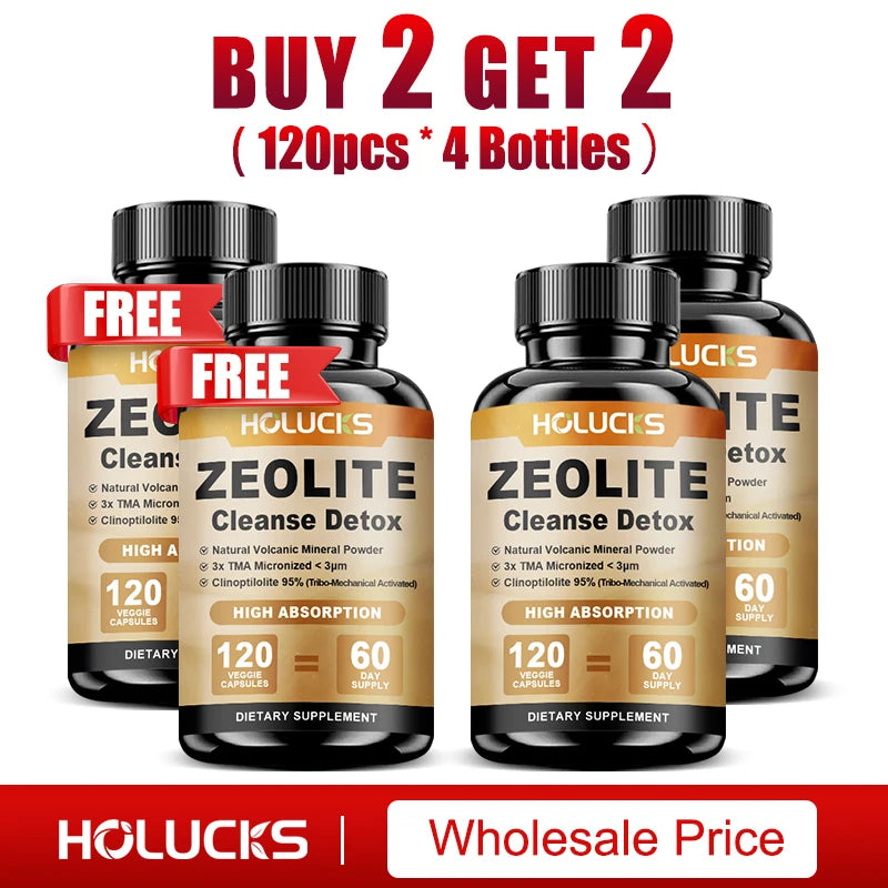 Zeolite Cleanse Detox Supplement, Supports Kidney Repair, Full Body, Liver & Colon Detox, for Mental Clarity & Focus
