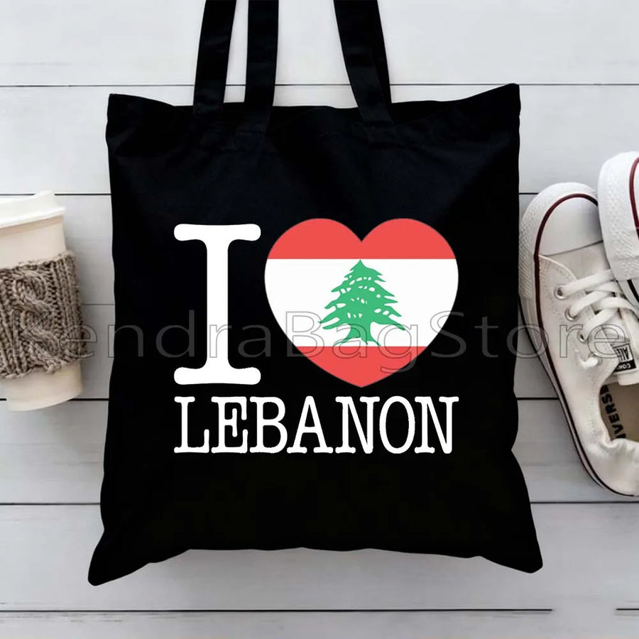 Ya Beirut – Lebanon Flag Heart Canvas Shoulder Tote