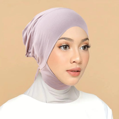 Inner Cap Hijab For Women Solid Underscarf Hijab Undercap Scarf Turban Hat Islamic Muslim Hijabs Ready To Wear Headcover