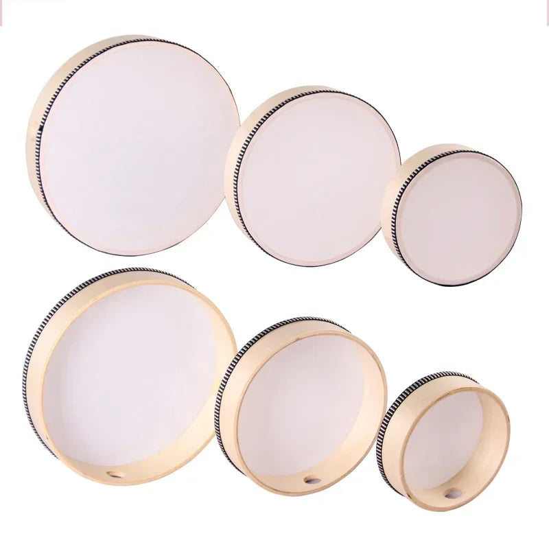 6/7/8/10 Inch Wooden Hand Drum Wood Frame Drum for Children Music Game Convenient Portable Musical Instrument Kid Percussion Toy