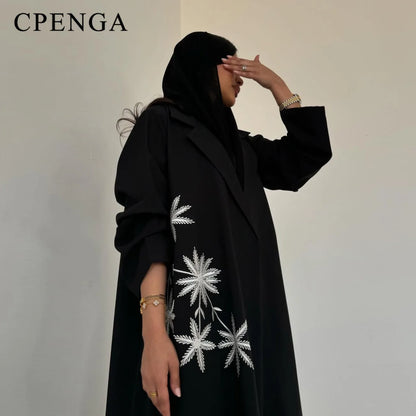 The Notched Lapel – Luxury Black Abaya for the Muslim Woman in America
