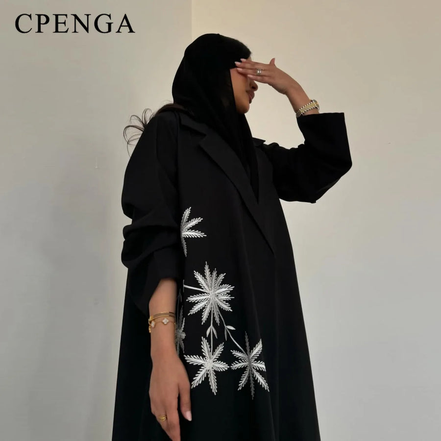 The Notched Lapel – Luxury Black Abaya for the Muslim Woman in America