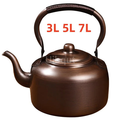 3L Pure Red Copper Boiling Kettle Handmade Vintage Copper Pot Home Teapot For Gas/Induction Cooker Tea Infuser Health Tea Kettle