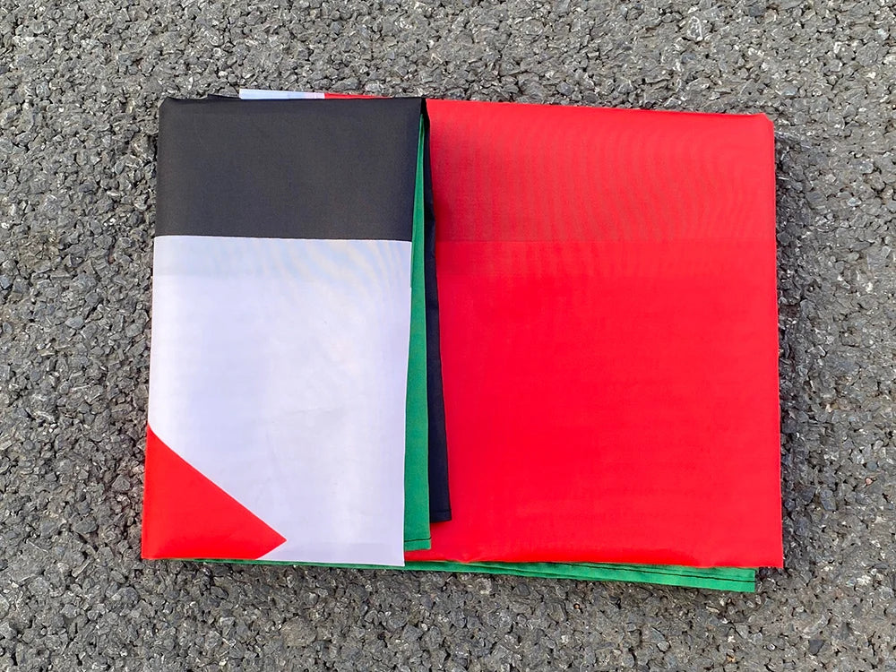 aerlxemrbrae Large Palestine Flag 60*90cm   /150 x 90cm hanging High Quality Polyester Gaza Palestinian banner