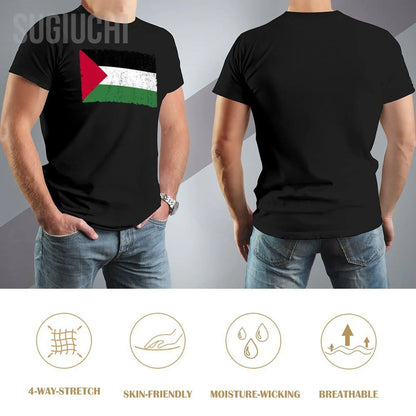 Unisex Men Palestine Flag Proud Palestinian Gaza Arabic Tshirt Tees T Shirts Women Boys 100% Cotton T-Shirt