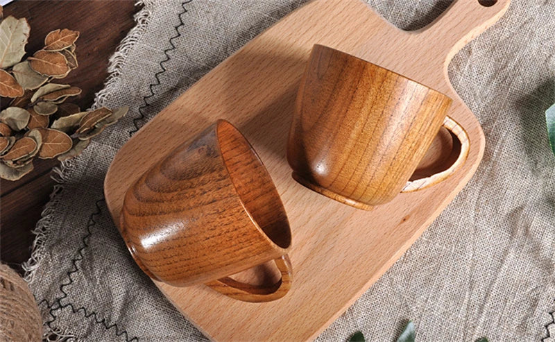 Handmade Spruce Wood Cups – Natural Big Belly Mug for Tea, Coffee & Milk