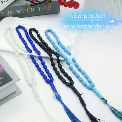 4Pcs/set 33 Beads Tasbeeh Tasbih Allah Mohammed Rosary Meditation Tassel Muslim Prayer Beads Islam Charm Bracelet Arabic Jewelry
