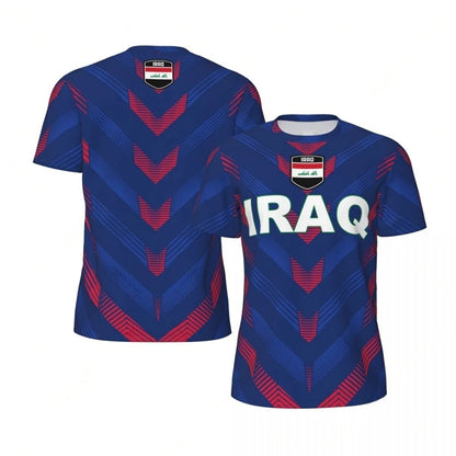 Iraq Flag Graphic Mens Football Jersey Fashion National Emblem 3D Printed Sports T Shirt Casual Oversized Breathable Tees Tops